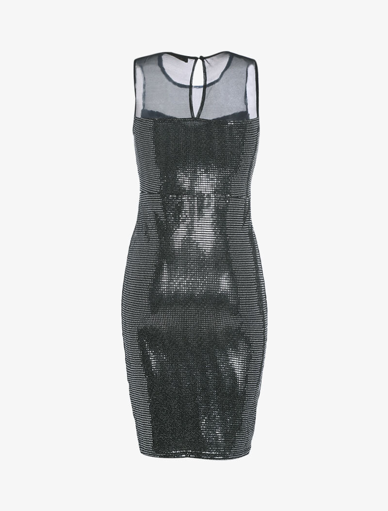Robe irisée à détail ajouré - noir - 2