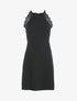 Robe à col américain et dentelle - noir - 3