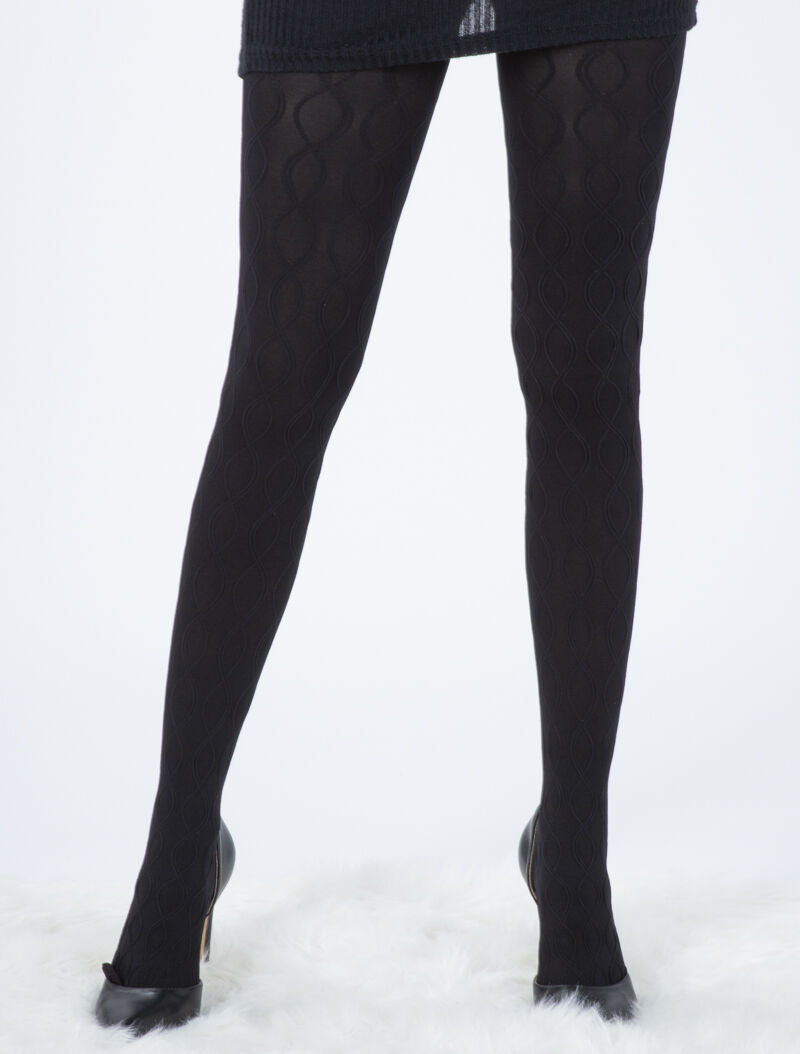 Collants à lignes torsadées - noir - 2