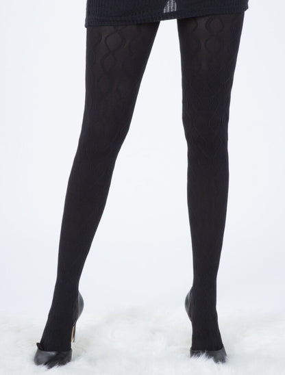 Collants à lignes torsadées - noir - 2