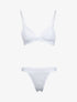 Ensemble en dentelle fleurie et résille - blanc - 1