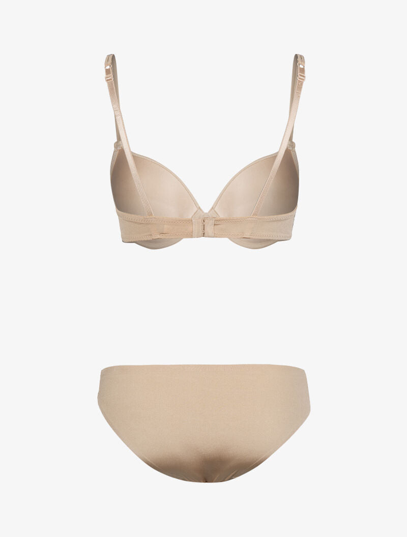 Ensemble invisible satiné - nude - 2