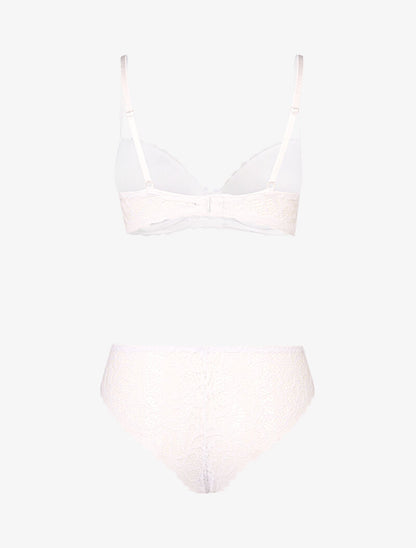 Ensemble push up en dentelle stylisée - blanc - 2