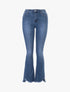 Jean flare à bords usés - bleu denim - 1