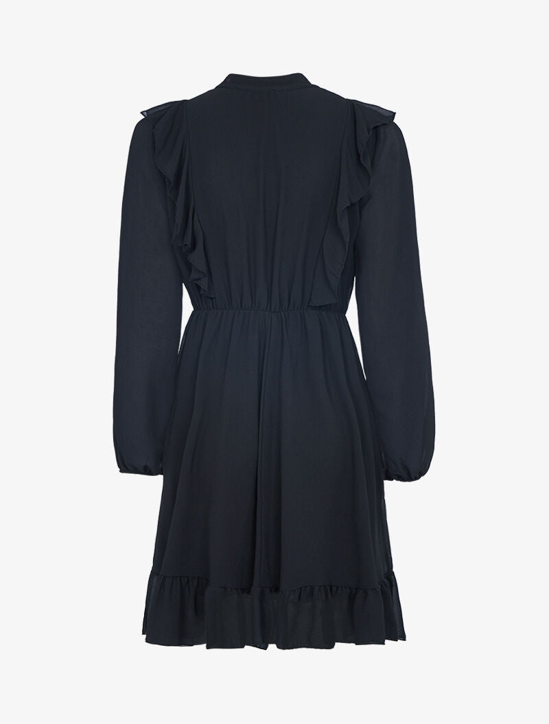 Robe volantée en voile - noir - 2