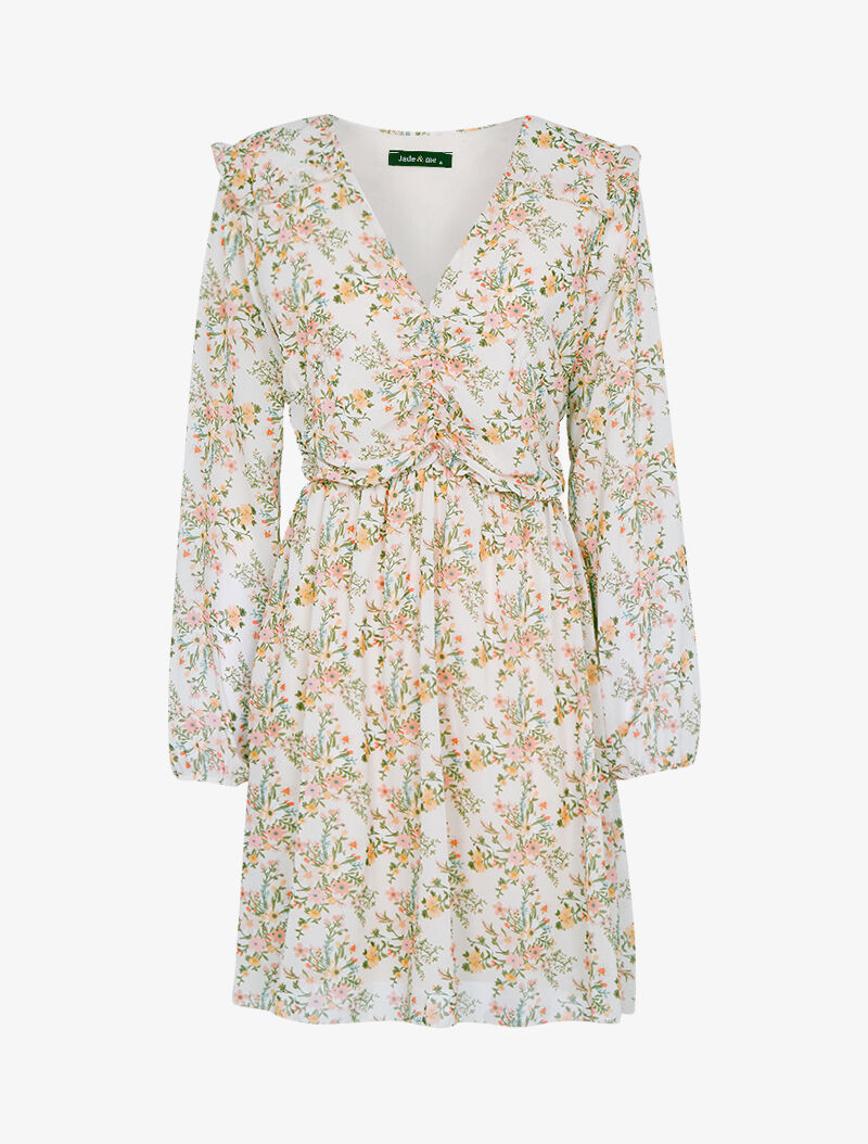 Robe à imprimé floral - beige - 1
