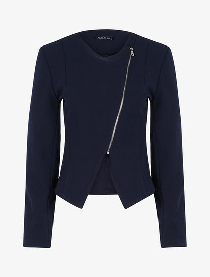 Veste à zip contrastant - marine - 3