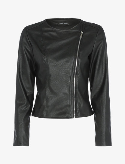 Veste ajustée en simili - noir - 3