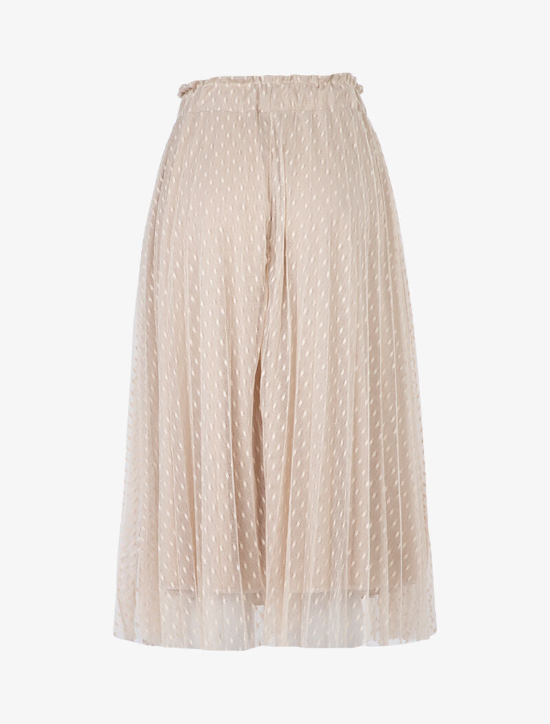 Jupe midi en tulle à pois - beige - 2