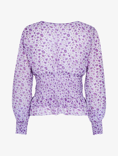 Blouse à imprimé petites fleurs - lilas - 2