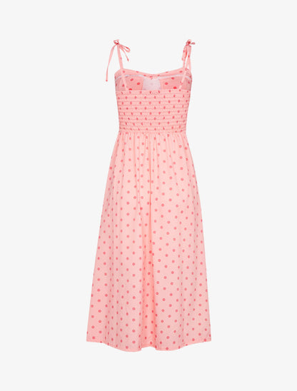 Robe fendue à pois - rose - 2