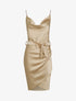 Robe satinée à col bénitier - beige foncé - 1
