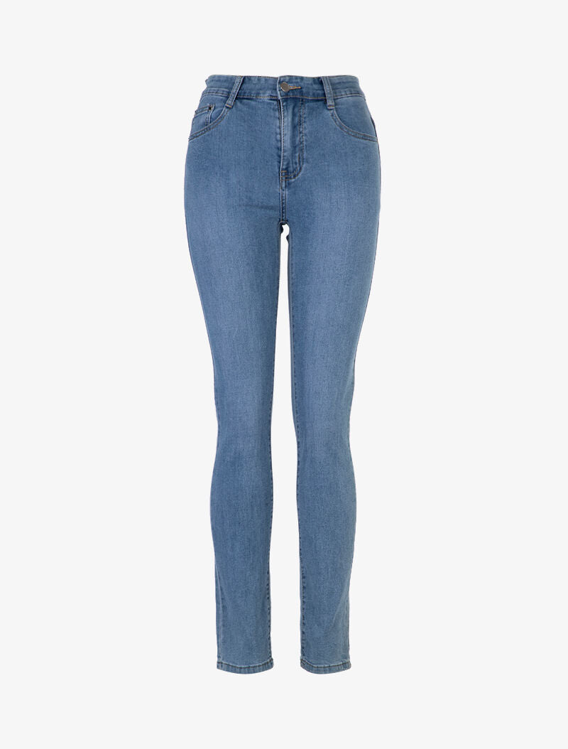 Jean droit à poches arrière stylisées - bleu denim - 3