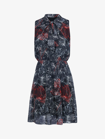 Robe à imprimé fleurs stylisées - noir - 3