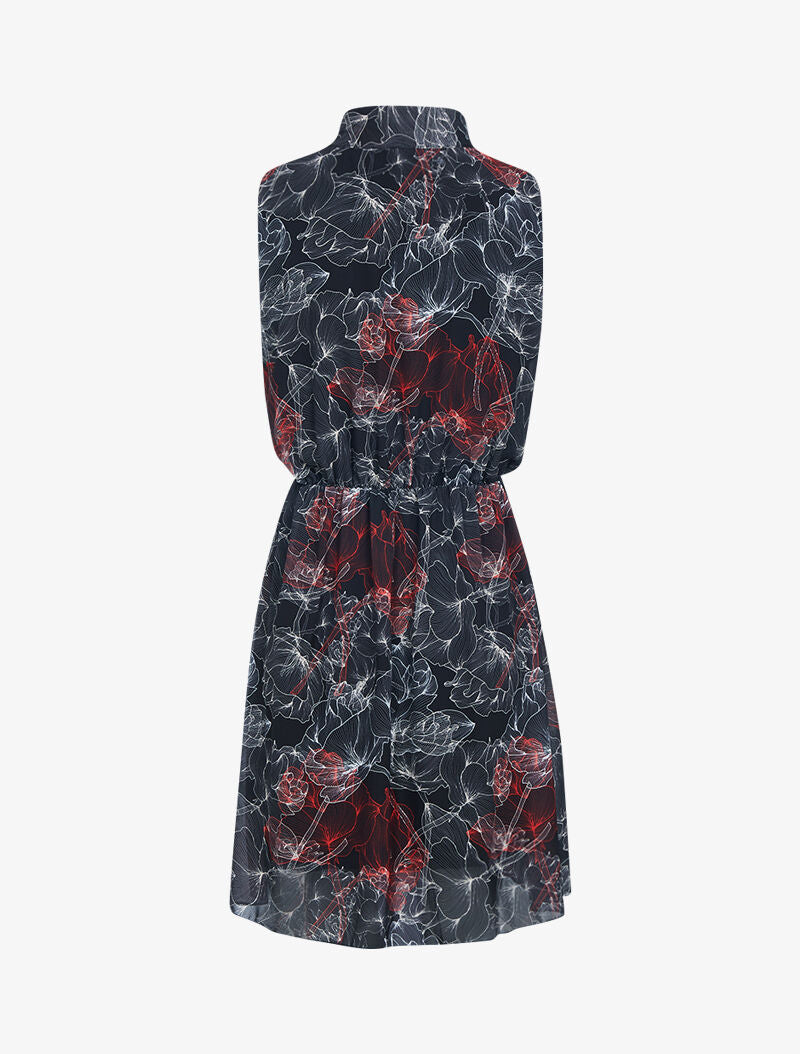 Robe à imprimé fleurs stylisées - noir - 2