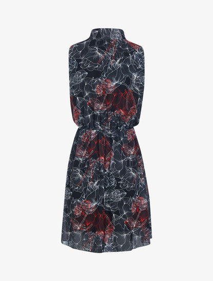 Robe à imprimé fleurs stylisées - noir - 2