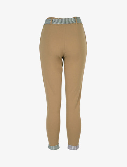 Pantaloni 7/8 con orli a pied-de-poule. - talpa