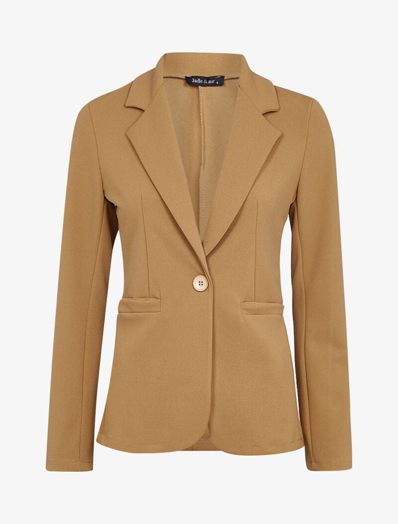 Veste basique unie - camel - 3