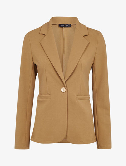 Veste basique unie - camel - 3