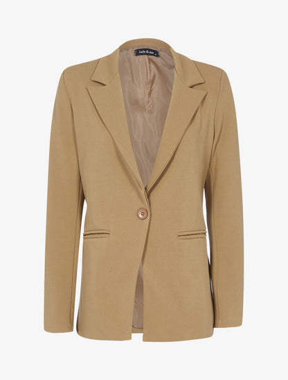 Veste casual unie - camel - 1