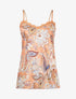 Caraco satiné imprimé fleurs baroque - orange - 1
