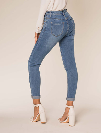 Jean skinny légèrement délavé - bleu denim - 2