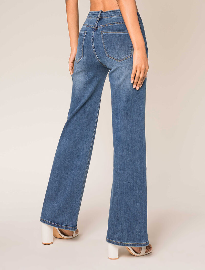 Jean ample délavé à poches avant plaquées - bleu denim - 2