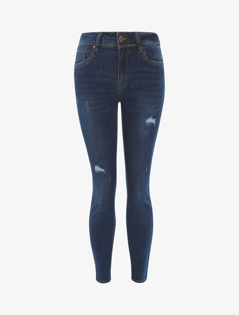 Jean à déchirures - bleu denim - 1