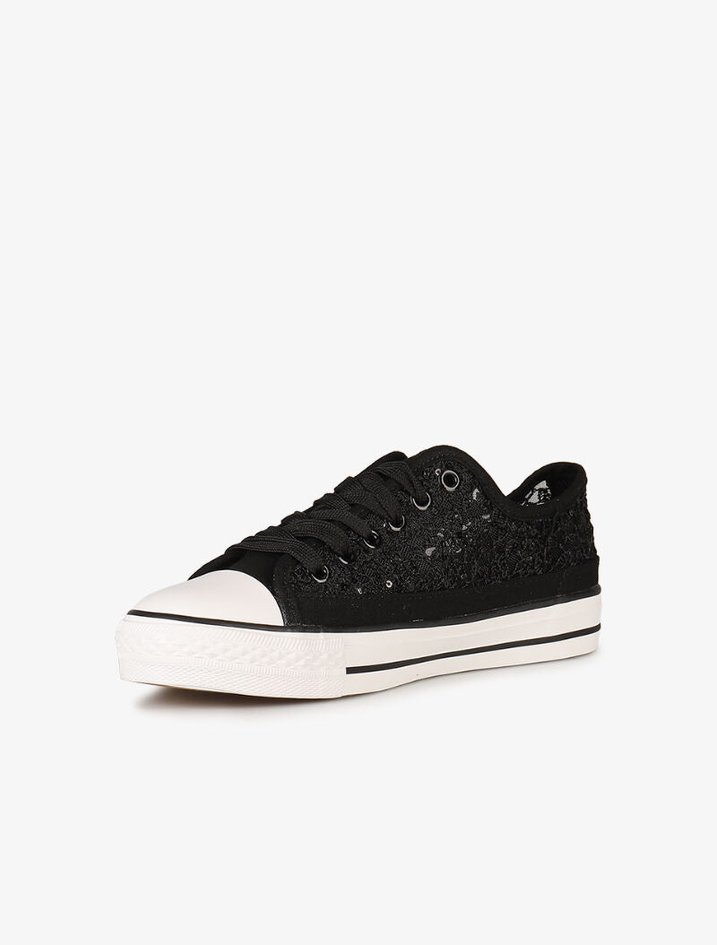 Tennis style crochet et sequins - noir - 3