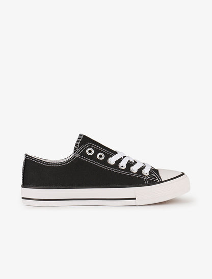 Tennis basses unies - noir - 2