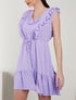 Robe fluide à bandes volantées - lilas - 5