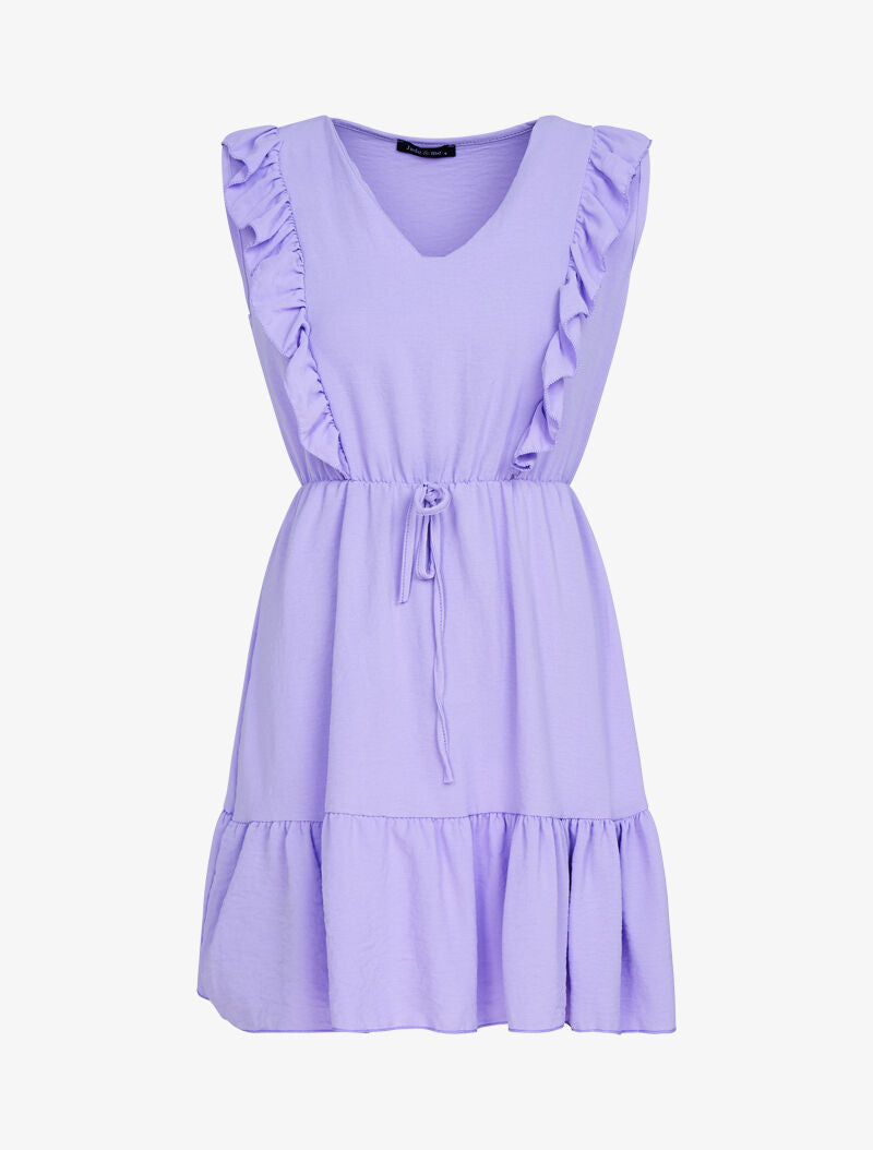 Robe fluide à bandes volantées - lilas - 3