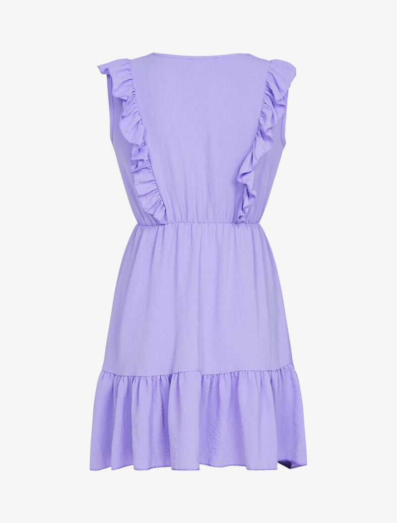Robe fluide à bandes volantées - lilas - 4