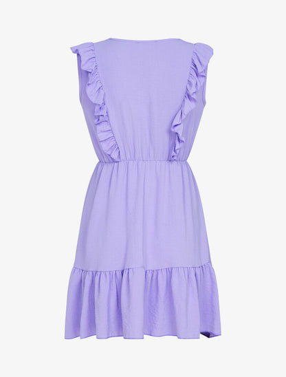 Robe fluide à bandes volantées - lilas - 4