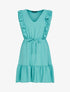 Robe fluide à bandes volantées - turquoise - 3