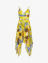 Robe asymétrique à imprimé tropical - jaune - 1