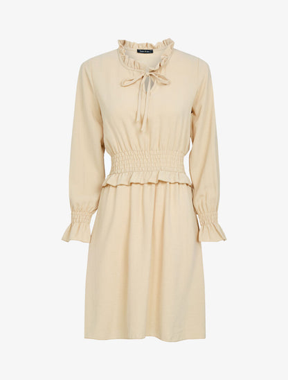 Robe patineuse à volants - camel - 3
