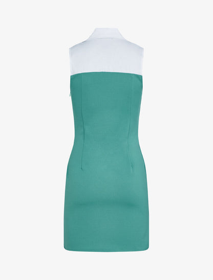 Robe à détail style chemise - turquoise - 3