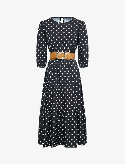 Robe à imprimé pois - noir - 2