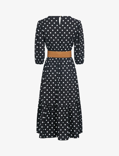 Robe à imprimé pois - noir - 3