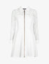 Robe à détails dentelle et zip contrastant - blanc - 3