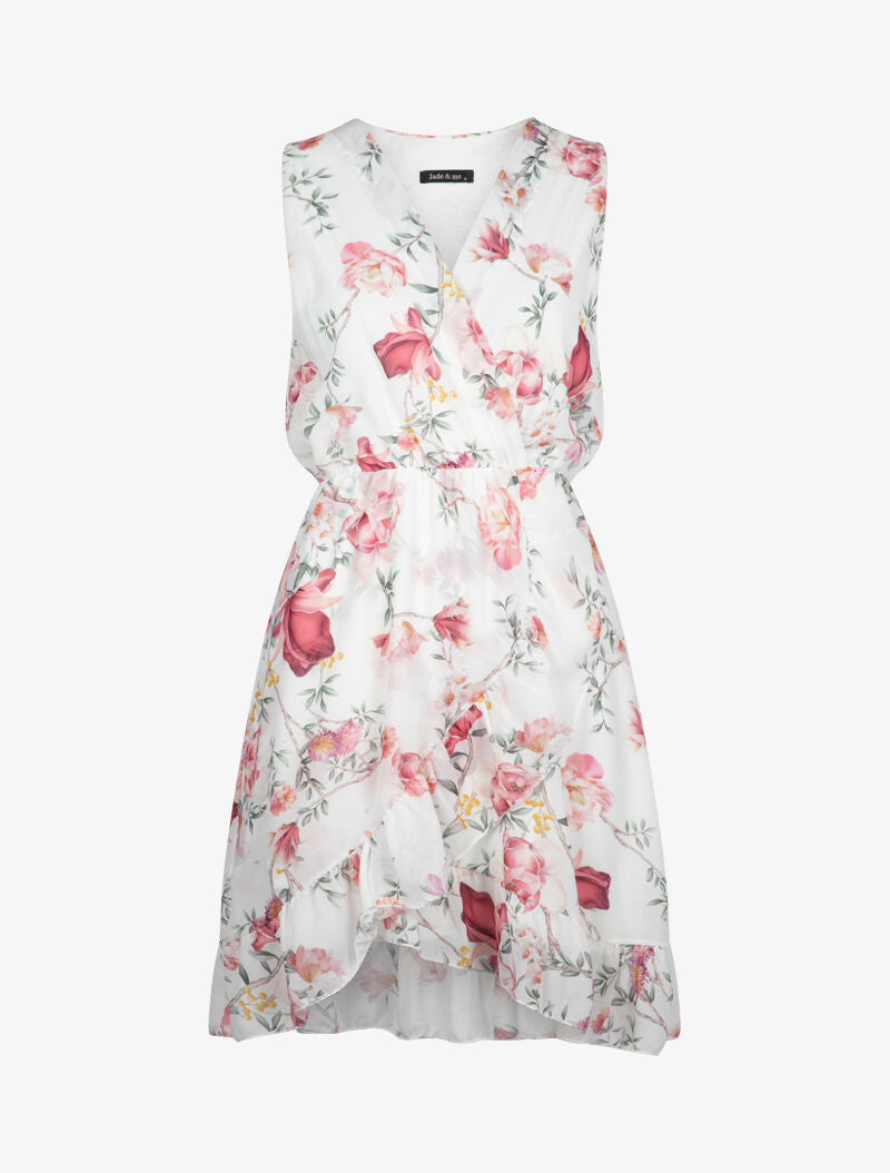 Robe portefeuille à imprimé floral - ecru - 2