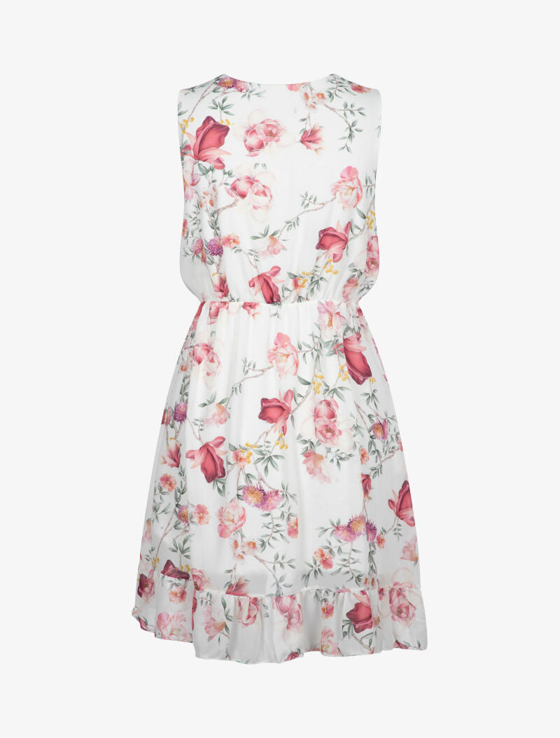 Robe portefeuille à imprimé floral - ecru - 3