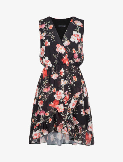 Robe portefeuille à imprimé floral - noir - 3