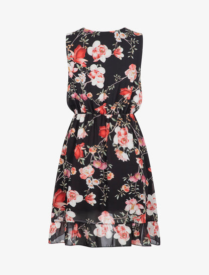 Robe portefeuille à imprimé floral - noir - 2