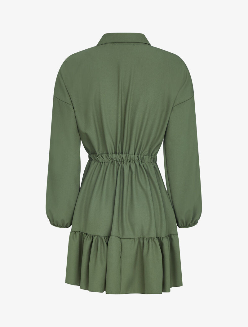 Robe patineuse boutonnée - kaki - 3