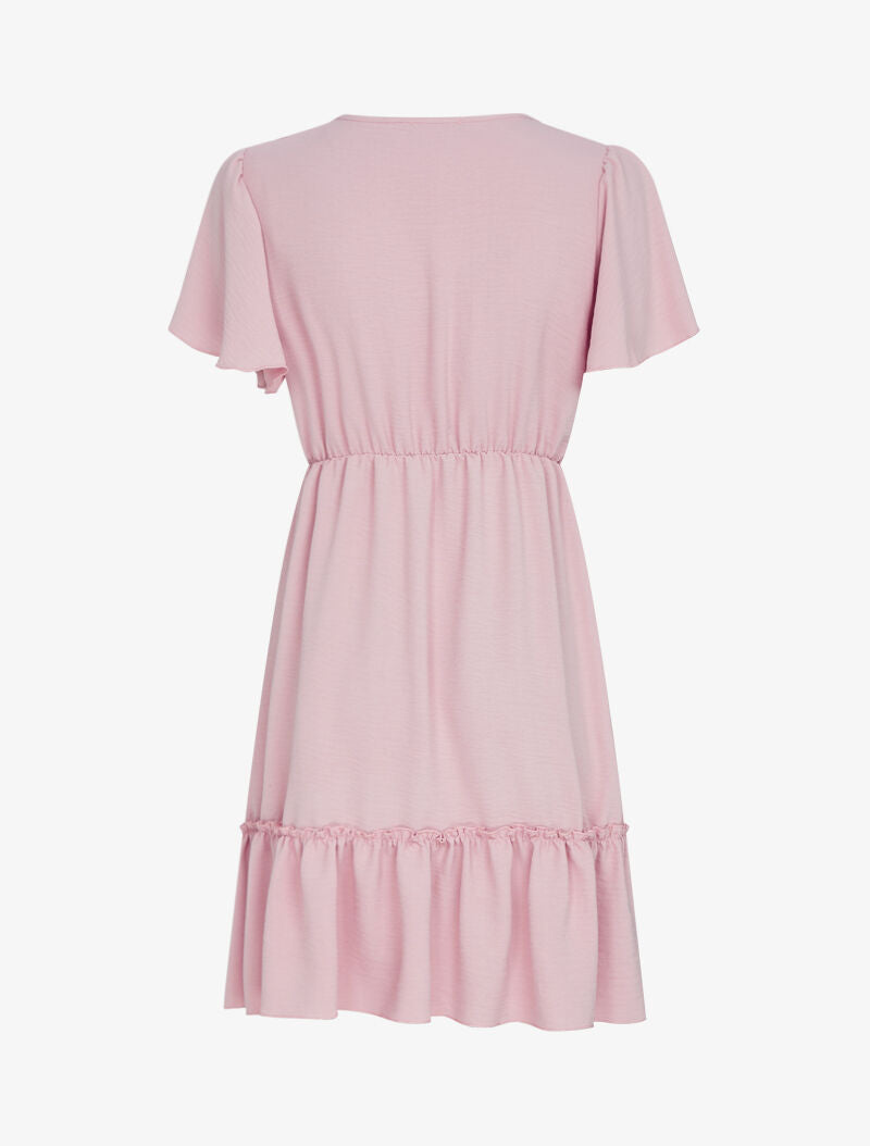 Robe patineuse à boutons décoratifs - rose - 2