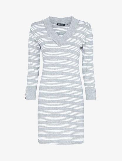 Robe à rayures irisées - gris clair - 1