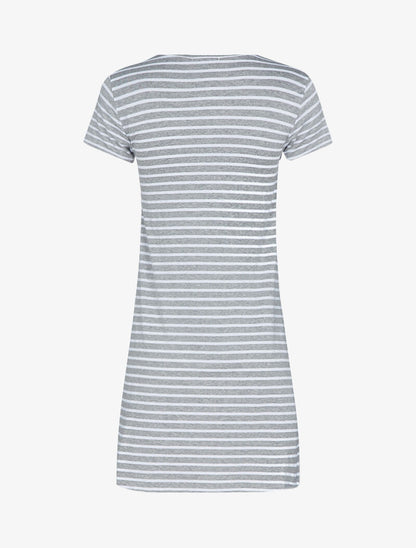Robe t-shirt rayée - gris clair - 2