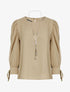 Blouse à manches bouffantes - camel - 1